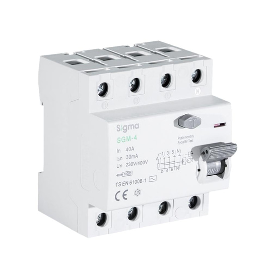 Sigma SGM 4P 30mA 10 kA 63A Kaçak Akım Koruma Rölesi