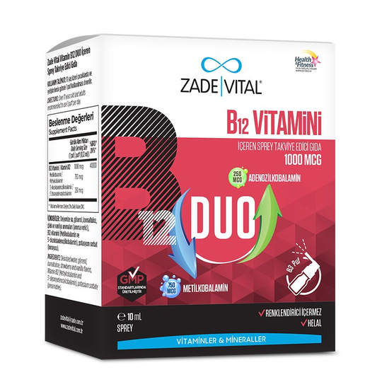 Zade Vital B12 Vitamini Duo 1000 mcg Sprey 10 ml