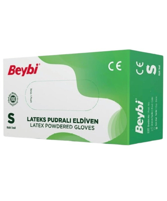Beybi Lateks Pudralı Eldiven Small 100lü