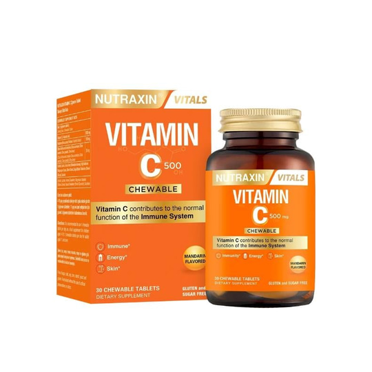 Nutraxin Vitamin C 500 mg 30 Çiğneme Tableti