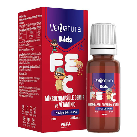 VeNatura Kids Mikroenkapsüle Demir ve Vitamin C Damla 20 ml