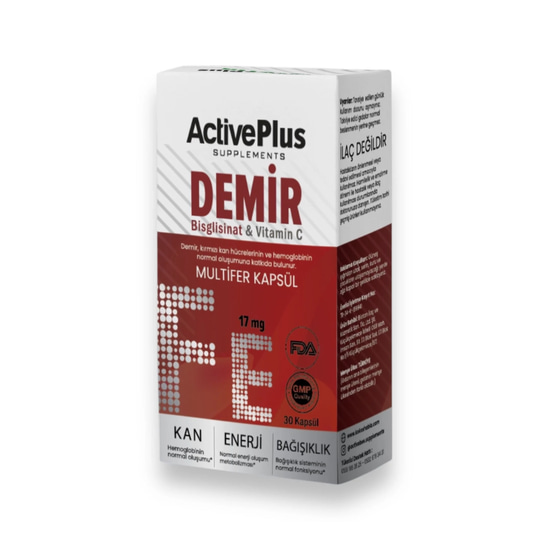 Active Plus Demir Bisglisinat & Vitamin C Multifer 30 Kapsül
