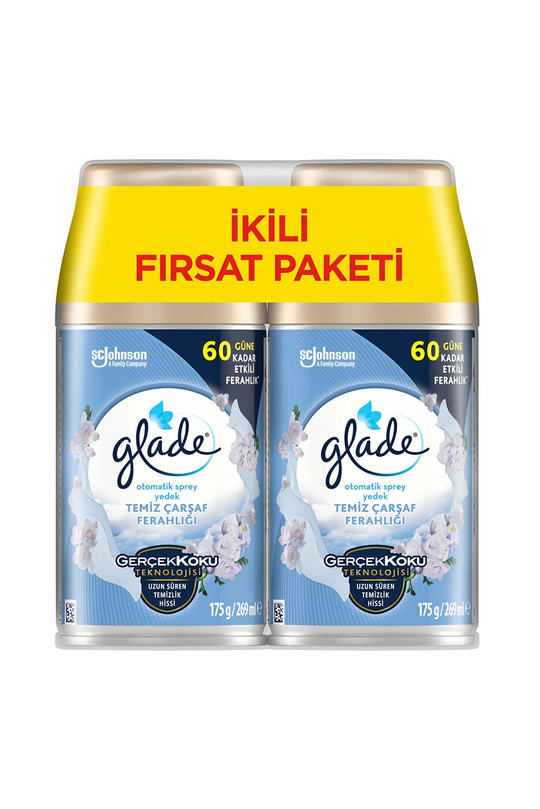 Glade Otomatik Sprey Oda Kokusu Yedek Temiz Çarşaf Ferahlığı 2 x 269 ML