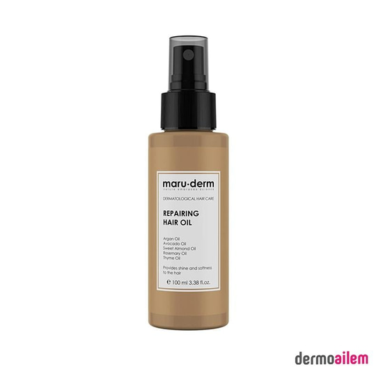 Maruderm Saç Bakım Yağı 100 ML | Biberiye Yağı, Argan Yağı, Avokado & Kekik Yağı | Tüm Saç Tipleri | Vegan