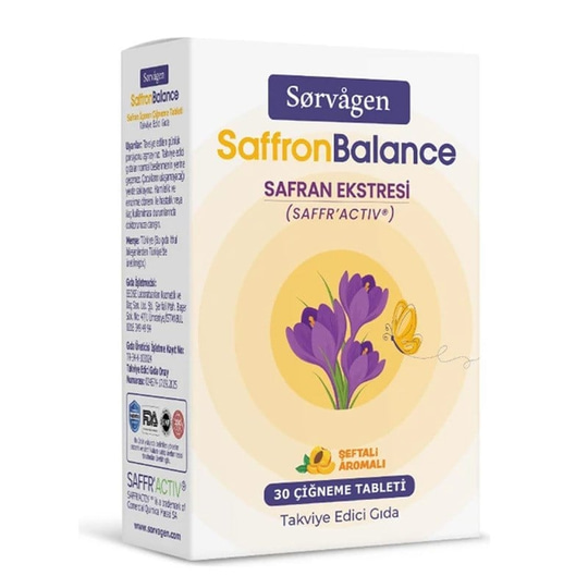 Sorvagen SaffronBalance Safran 30 Çiğneme Tableti