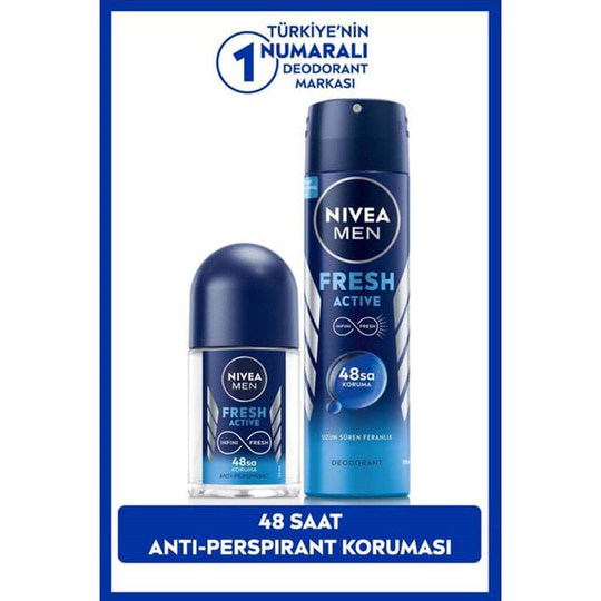 Nivea Men Fresh Active Deodorant 150 ml Hediye Fresh Active Roll-On 25 ml
