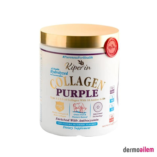 Kiperin Purple(Mor) Collagen Peptitleri içeren Lipozomal Teknoloji Diyet Takviyesi (576gr)