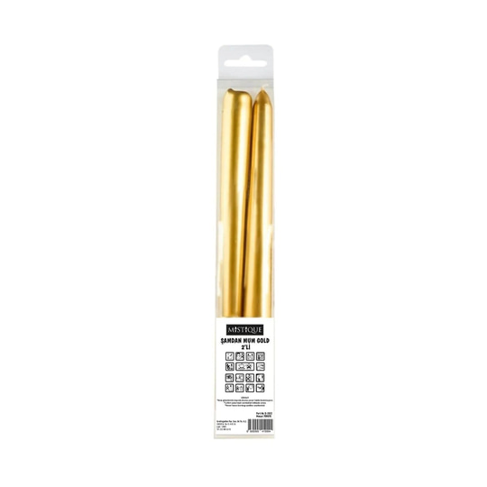 Mumsan Candle Mistique Şamdan Mum Gold 2li