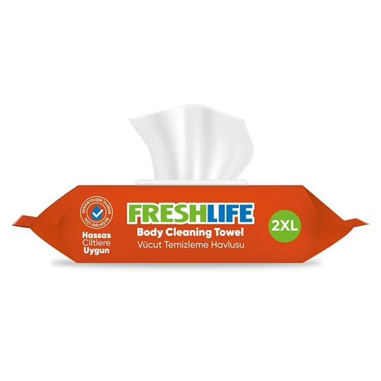 Freshlife 2XL Beyaz Sabun Kokulu 50li Vücut Temizleme Havlusu