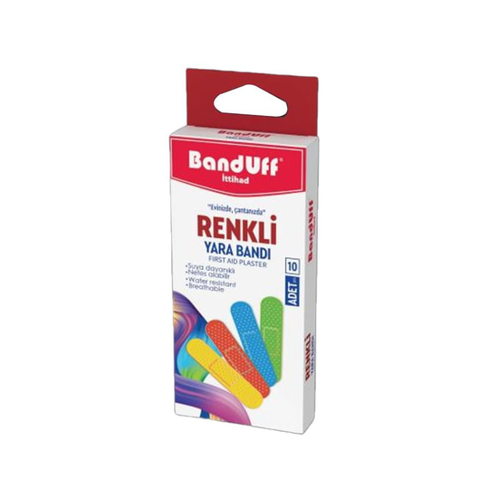 Banduff Renkli Yara Bandı 10 Adet