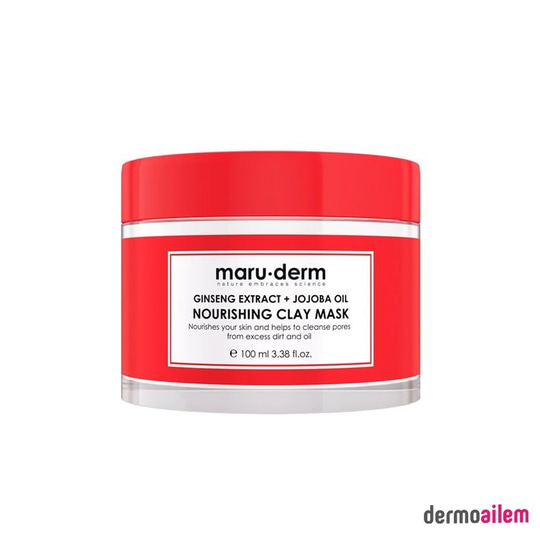 Maruderm Kil Maskesi | Ginseng Özü + Jojoba Yağı Besleyici Kil Maskesi 100 ML | Tüm Cilt Tipleri | Vegan
