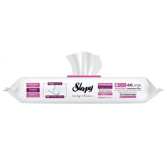 Sleepy Easy Clean Lilyum Buketi Mopa Uyumlu Yer Temizlik Havlusu 20 Yaprak