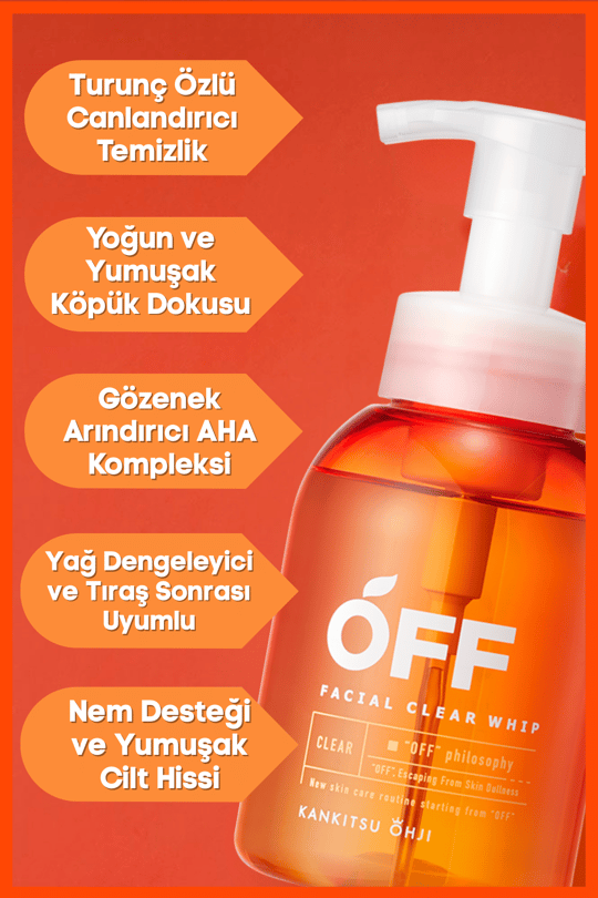 Cosmetex Roland Kankitsu Ohji OFF Turunç Özlü Gözenek Arındırıcı&Yağ Dengeliyici Yüz Temizleme Köpüğü