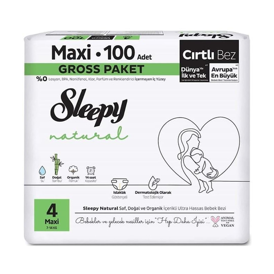 Sleepy Natural 4 Numara Ultra Maxi 100lü Bebek Bezi