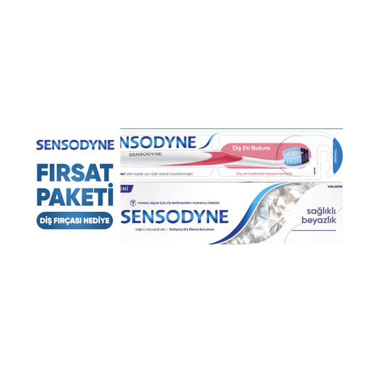 Sensodyne Sağlıklı Beyazlık Diş Macunu 75 ml + Diş Eti Bakımı Diş Fırçası