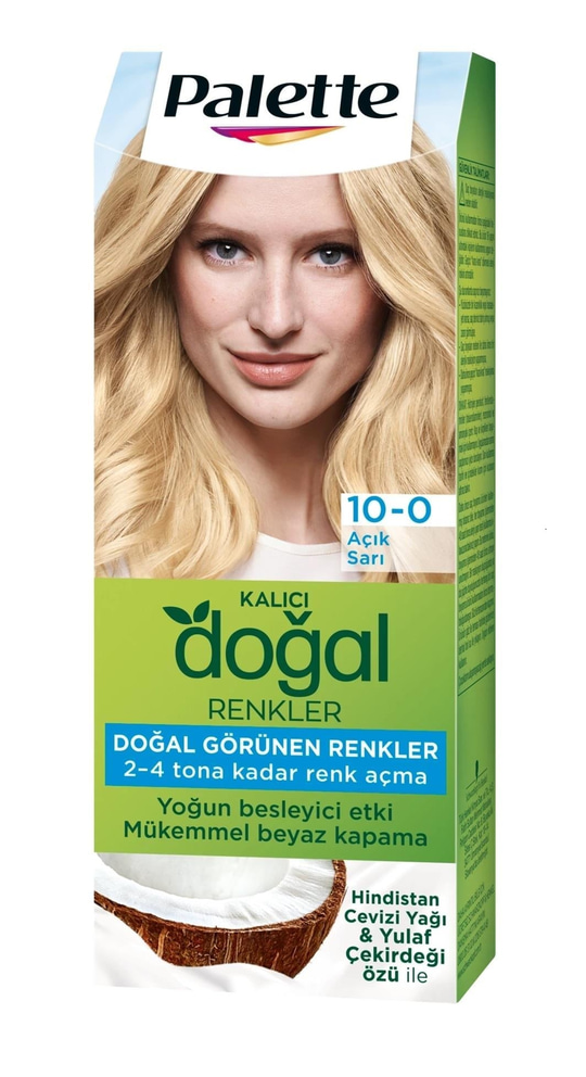 Palette Kalıcı Doğal Renkler Saç Boyası 10-0 Açık Sarı