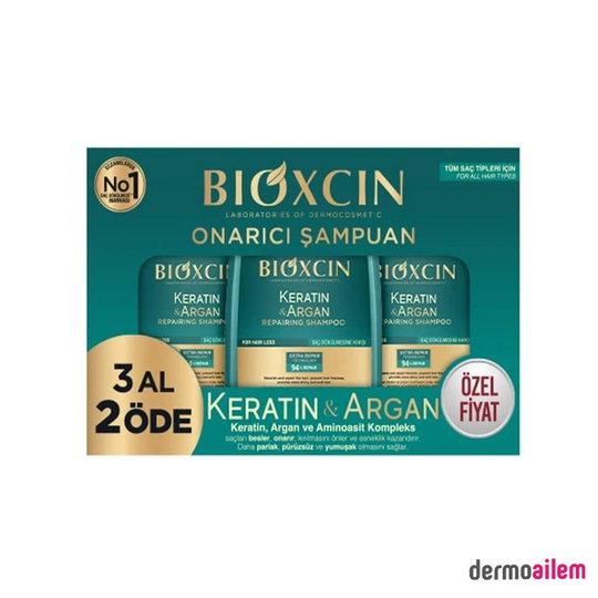 Bioxcin Keratin & Argan Onarıcı Bakım Şampuanı 300 ml- 3 Al 2 Öde