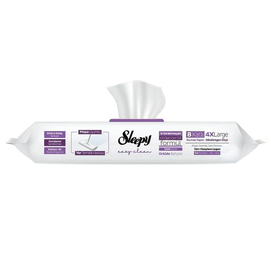 Sleepy Easy Clean Orkide Bahçesi Mopa Uyumlu Yer Temizlik Havlusu 20 Yaprak
