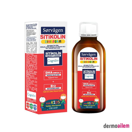 Sorvagen Smart Kids Sitikolin DHA Omega 3 ve B12 150 ml
