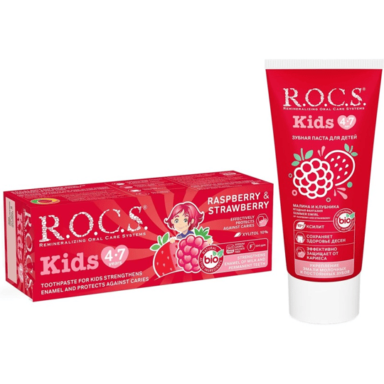 Rocs Kids 4-7 Yaş Ahududu&Çilek Diş Macunu 35 ml