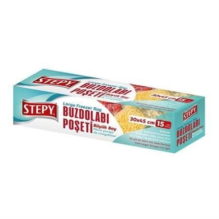 Stepy Buzdolabı Poşeti Büyük Boy 15 Adet (30x45 cm)