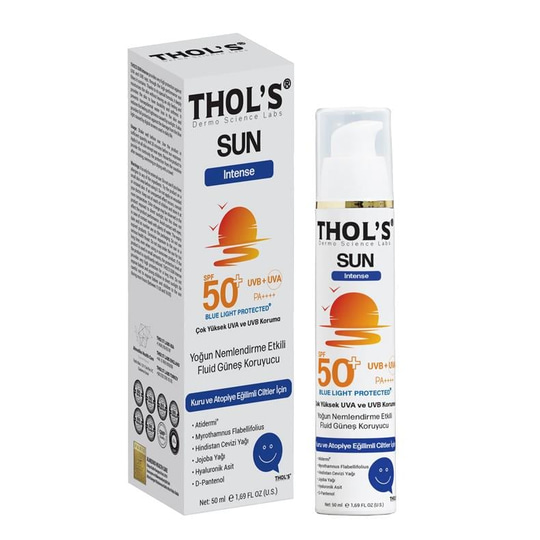 Thols Sun Intense (TB7) Fluid Güneş Koruyucu - 50 ml Kuru ve Atopiye Eğilimli Ciltler İçin Yoğun Nemlendirme Etkili Fluid Güneş Koruyucu