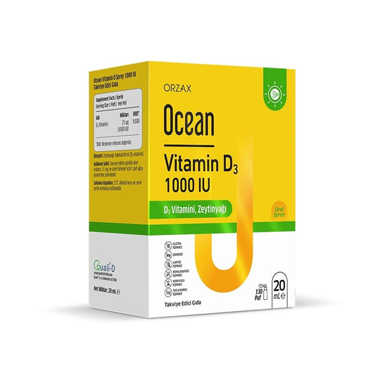 Orzax Ocean Vitamin D3 1000 IU Sprey 20 ml