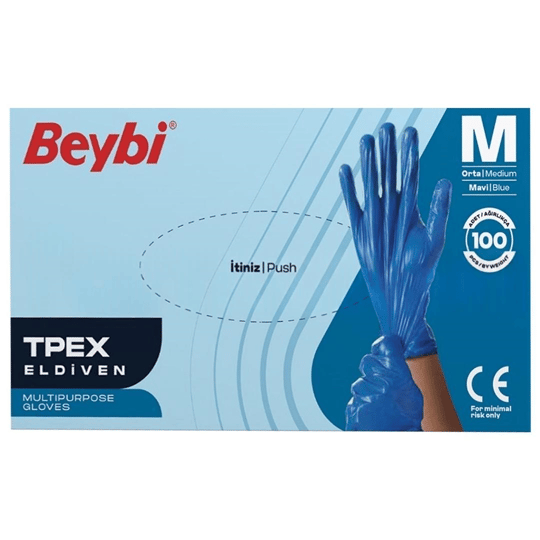 Beybi Tpex Eldiven Mavi Large 100lü