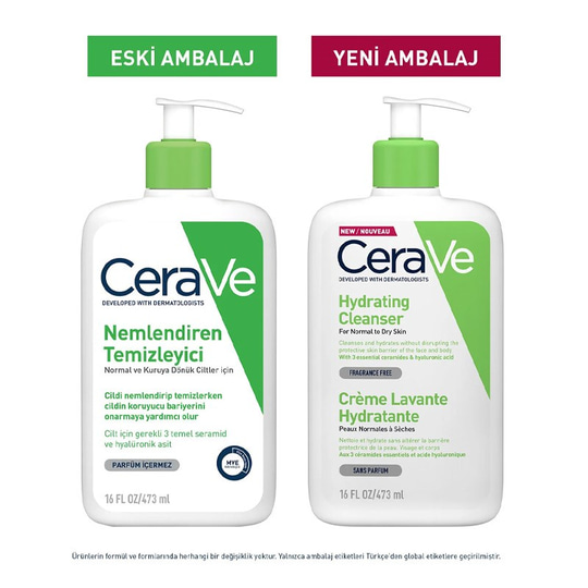 Cerave Hydrating Cleanser Normal ve Kuruya Dönük Ciltler İçin Nemlendiren Temizleyici 473 ml