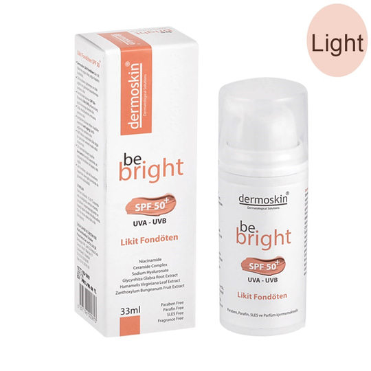 FondötenDermoskinDermoskin Be Bright Spf 50+ Likit Fondöten 33 ml - Light