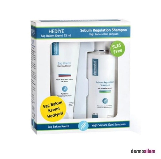 ŞampuanlarDermoskinDermoskin Yağlı Saçlara Özel Şampuan 200 ml - Saç Bakım Kremi 75 ml Hediyeli