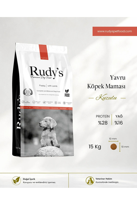 Rudys Premium Yavru Köpek Maması Kuzulu 15 Kg