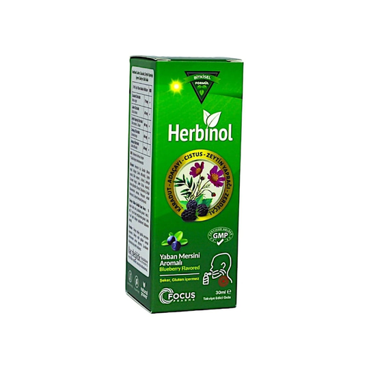 Herbinol Cistus Karadut ve Zeytinyaprağı İçeren Boğaz Spreyi 30 ml