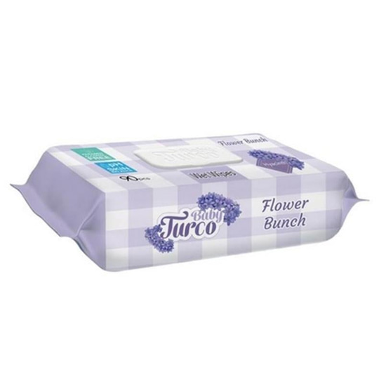 Baby Turco Islak Havlu Çiçek Demeti Freesia 90lı Mor