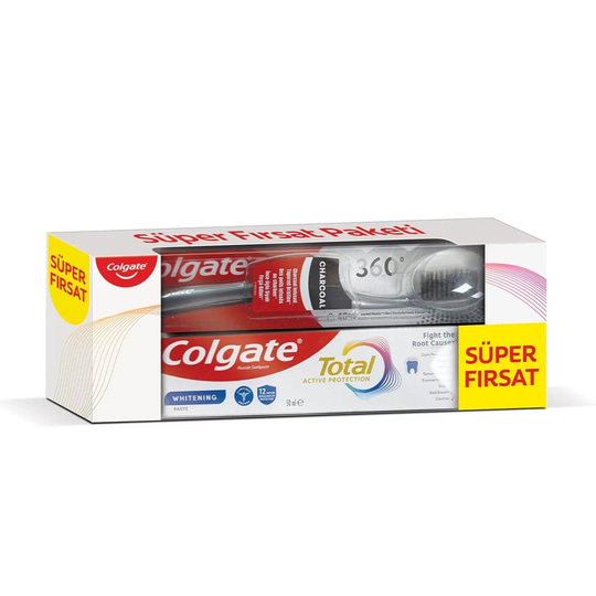 Colgate Total Whitening Diş Macunu 50 ml + 360 Black Diş Fırçası
