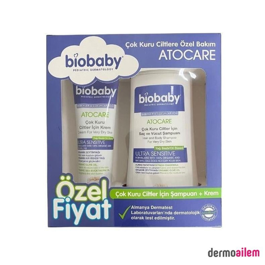 Biobaby Kuru ve Çok Kuru Ciltler için Şampuan 300ml ve Krem 100ml Set