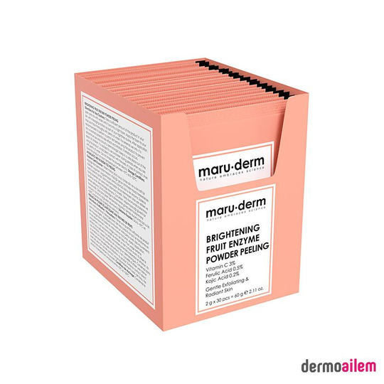 Maruderm Aydınlatıcı Meyve Enzim Toz Peeling 60 GR (Vitamin C 3% + Ferulic Acid 0,5% + Kojic Acid 0,2%)