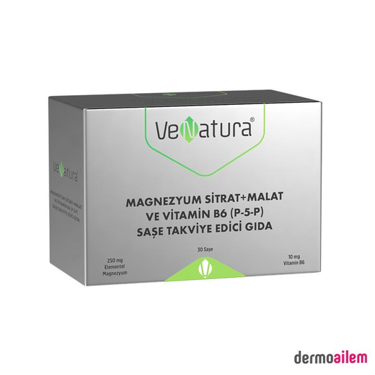 Venatura Magnezyum Sitrat + Malat ve Vitamin P-5-P B6 30 Saşe