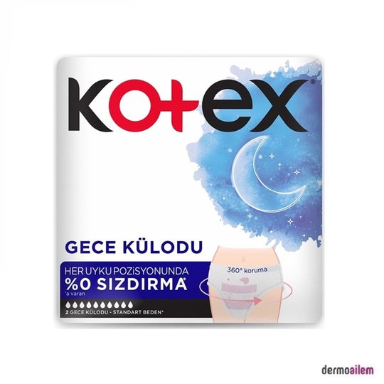 Hijyenik Kadın ÜrünleriKotexKotex Regl Gece Külodu 2'li