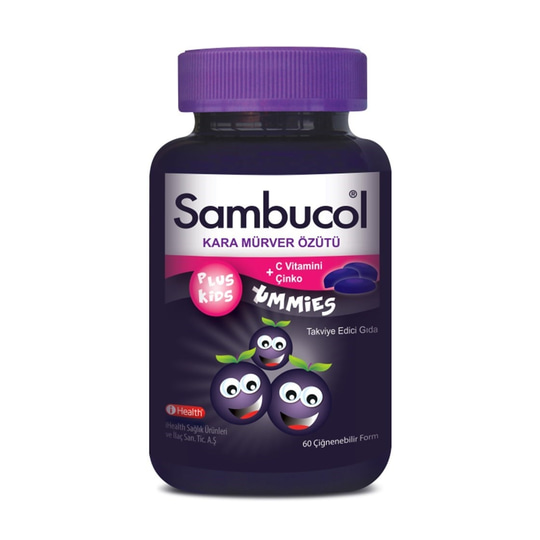 Besin Takviyesi ÜrünleriiHealthSambucol Plus Kids Yummies Çiğnenebilir Form 60 Adet