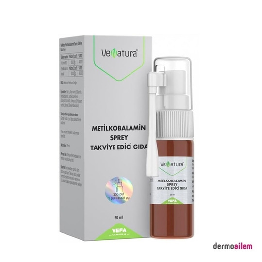 Takviye Edici GıdalarVeNaturaVenatura Metilkobalamin Sprey Takviye Edici Gıda 20 ml 1