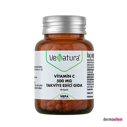 Takviye Edici GıdalarVeNaturaVeNatura Vitamin C 500 mg 60 Kapsül