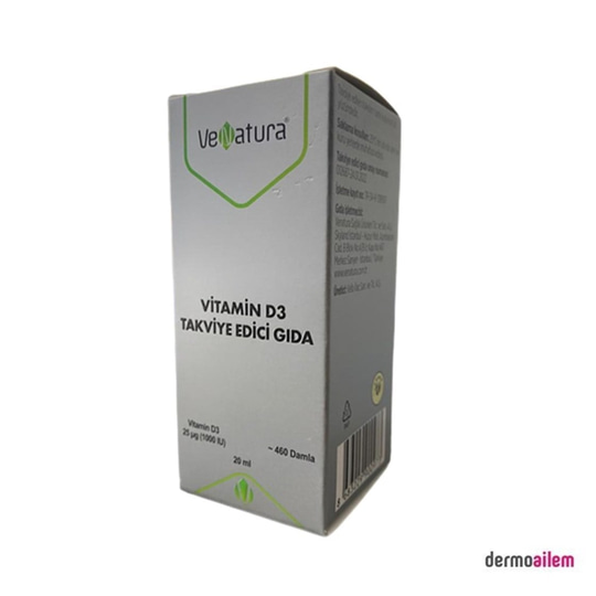 Takviye Edici GıdalarVeNaturaVeNatura Vitamin D3 Takviye Edici Gıda 20 ml Damla