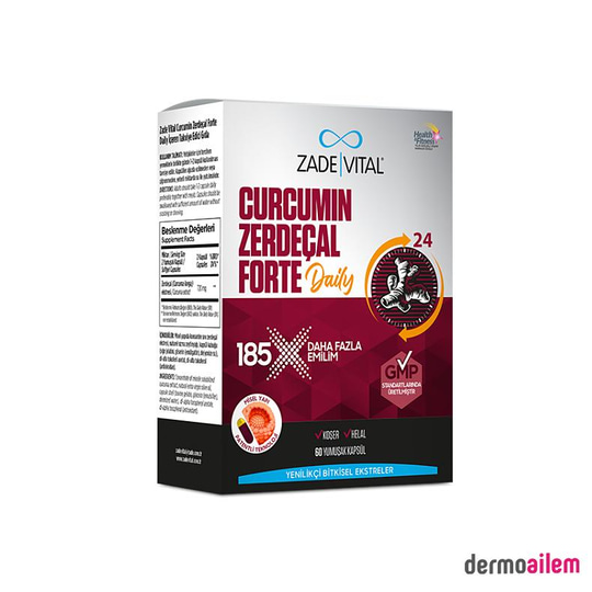 Takviye Edici GıdalarZade VitalZade Vital Curcumin Zerdeçal Forte Daily 60 Yumuşak Kapsül