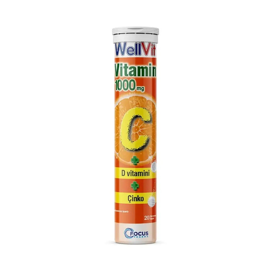 WellVit C + D + Çinko 20 Efervesan Tablet