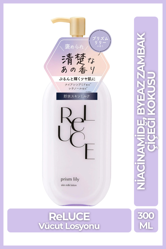 Cosmetex Roland ReLUCE Prism Lily Cilt Tonu Eşitleyici&Sıkılaştırıcı Nemlendirici Sütlü Vücut Losyonu 300 ml