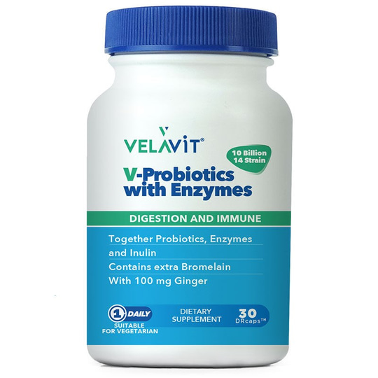 Velavit V-Probiotics With Enzymes 30 Kapsül