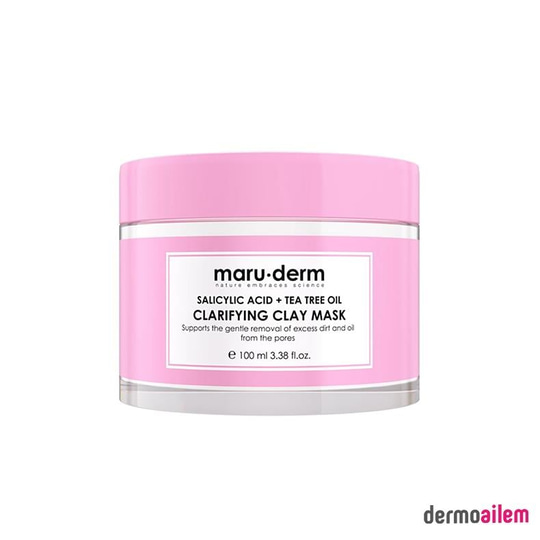Maruderm Kil Maskesi | Salisilik Asit + Çay Ağacı Yağı Kil Maskesi 100 ML | Siyah Nokta / Gözenek | Vegan