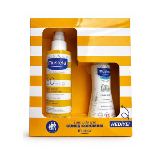 Mustela Set - Very High Protection Güneş Spreyi SPF50+ 200 ml + Losyon 100 ml