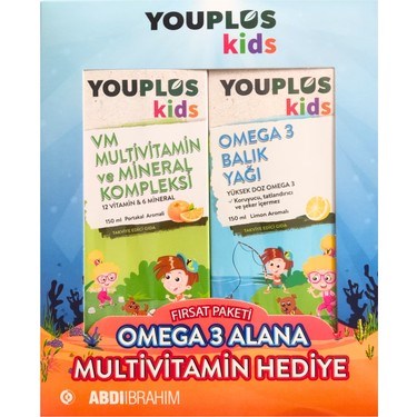 Youplus Kids Omega 3 Balık Yağı 150 m+ Kids VM 150 ml